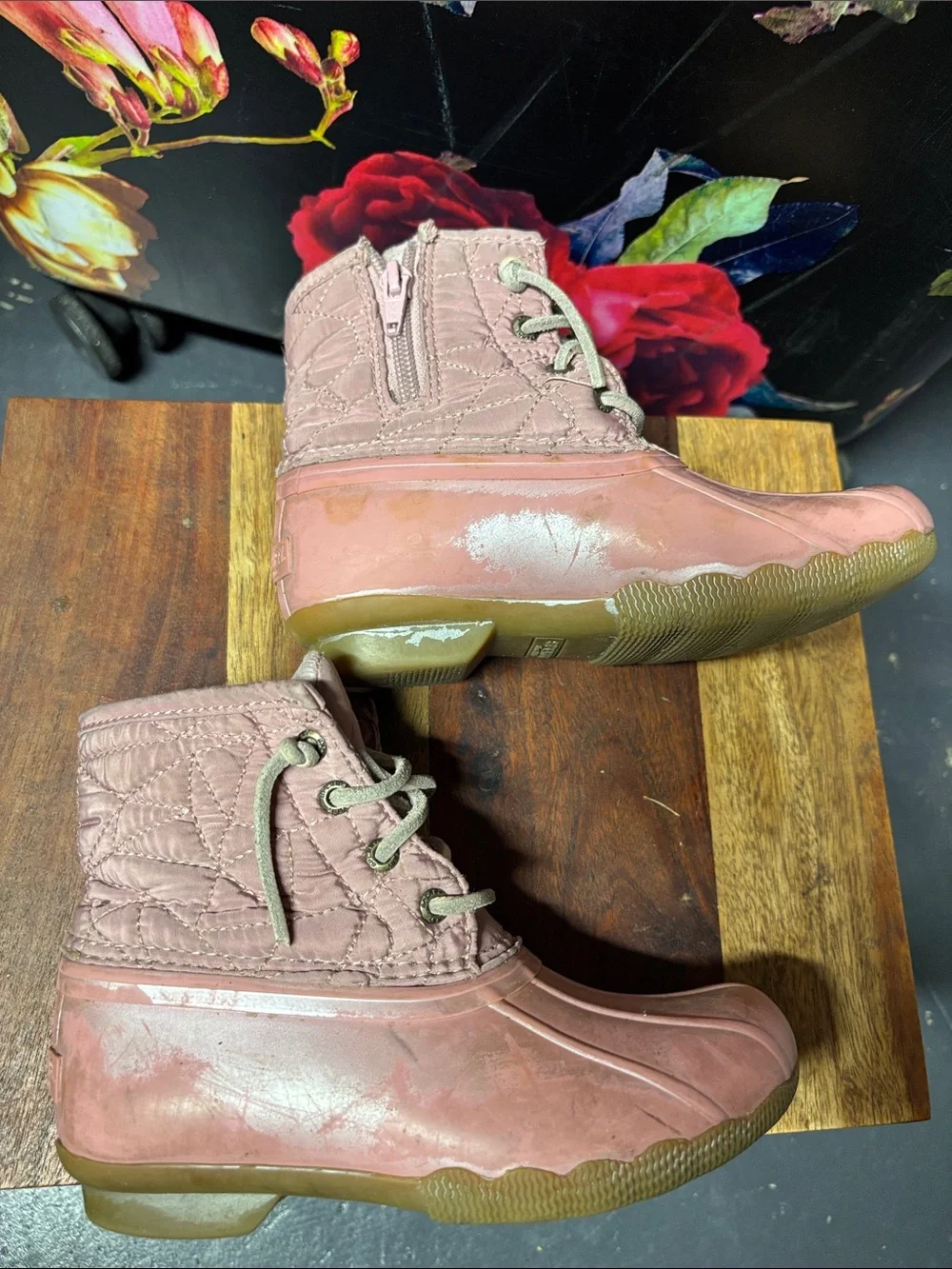 Sperry Blush Pink Quilted Duck Boots